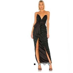 Beautiful black and emerald dress.